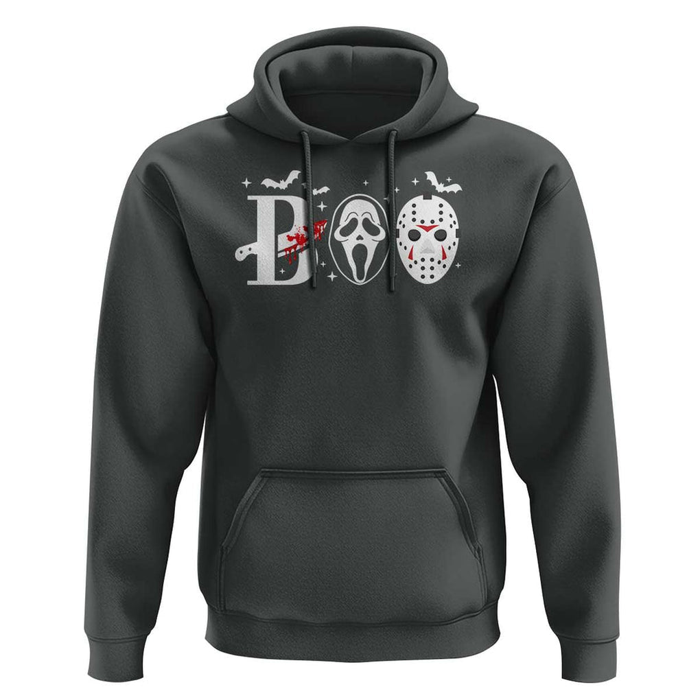 Halloween Hoodie Boo Horror Murderer Masks Bat Spooky Season TS11 Dark Heather Print Your Wear