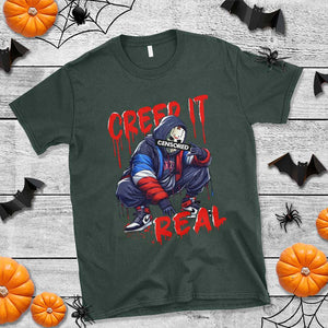 Halloween T Shirt Creep It Real Horror Murderer Spooky Season TS11 Dark Forest Green Print Your Wear