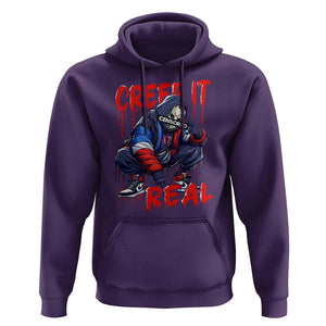 Halloween Hoodie Creep It Real Horror Murderer Spooky Season TS11 Purple Print Your Wear