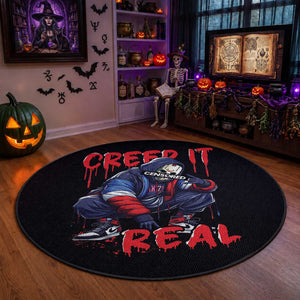 Halloween Round Rug Creep It Real Horror Murderer Spooky Season