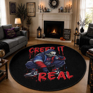 Halloween Round Rug Creep It Real Horror Murderer Spooky Season