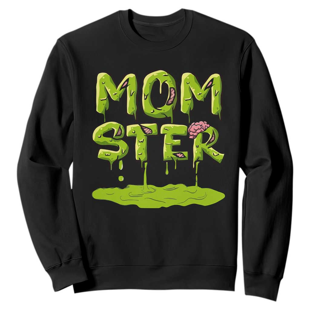 Funny Halloween Couple Sweatshirt Momster Monster Couple Matching TS11 Black Print Your Wear