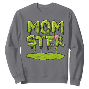 Funny Halloween Couple Sweatshirt Momster Monster Couple Matching TS11 Charcoal Print Your Wear