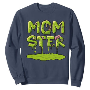 Funny Halloween Couple Sweatshirt Momster Monster Couple Matching TS11 Navy Print Your Wear