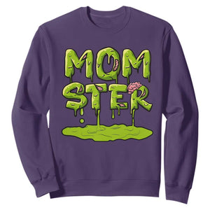 Funny Halloween Couple Sweatshirt Momster Monster Couple Matching TS11 Purple Print Your Wear