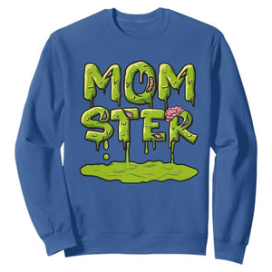 Funny Halloween Couple Sweatshirt Momster Monster Couple Matching TS11 Royal Blue Print Your Wear