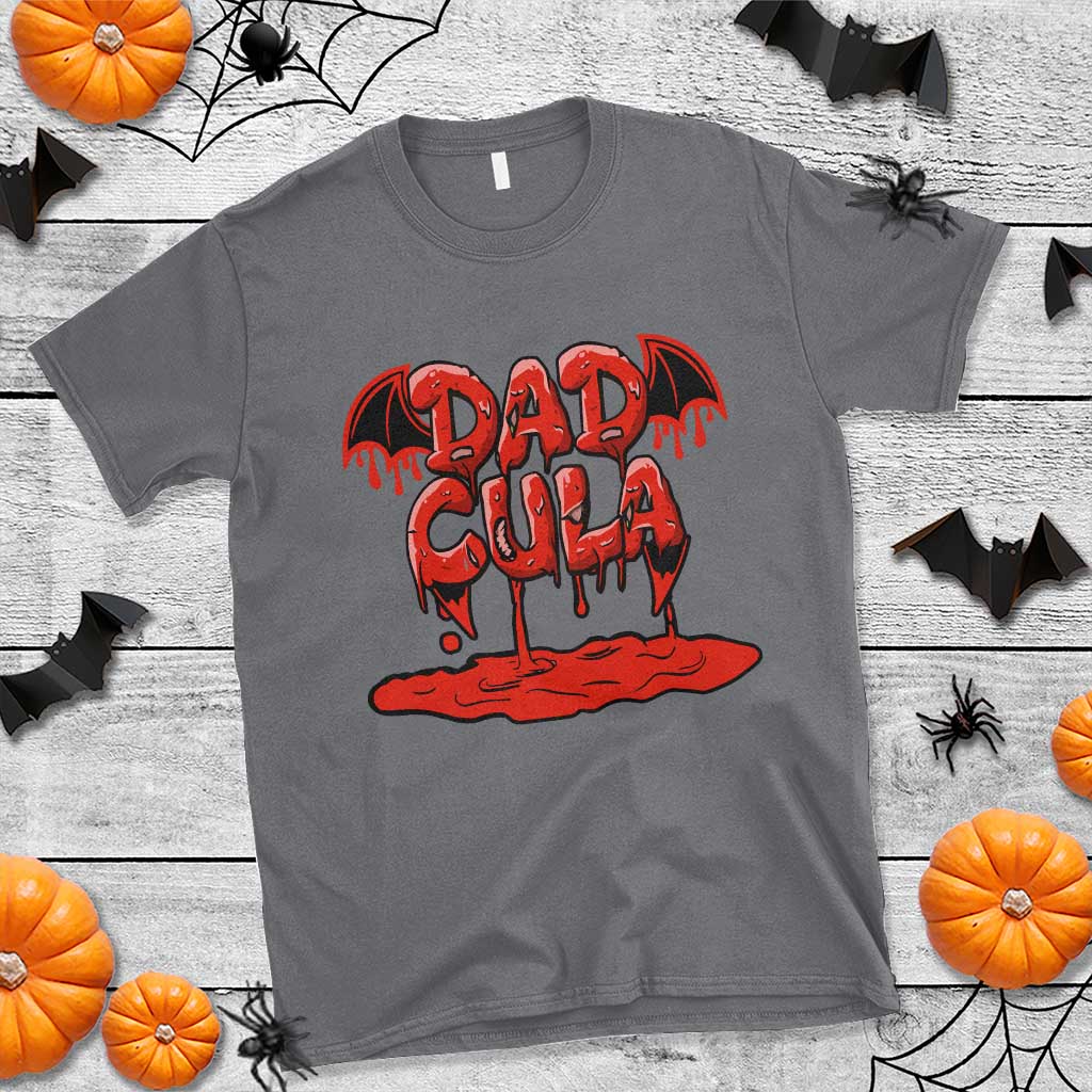 Funny Halloween Couple T Shirt Dadcula Dracula Couple Matching TS11 Charcoal Print Your Wear