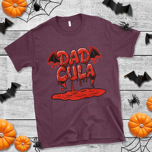 Funny Halloween Couple T Shirt Dadcula Dracula Couple Matching TS11 Maroon Print Your Wear
