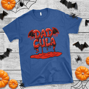 Funny Halloween Couple T Shirt Dadcula Dracula Couple Matching TS11 Royal Blue Print Your Wear
