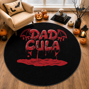 Funny Halloween Couple Round Rug Dadcula Dracula Couple Matching