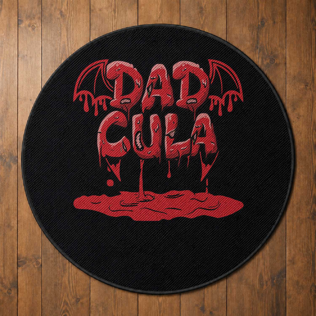 Funny Halloween Couple Round Rug Dadcula Dracula Couple Matching