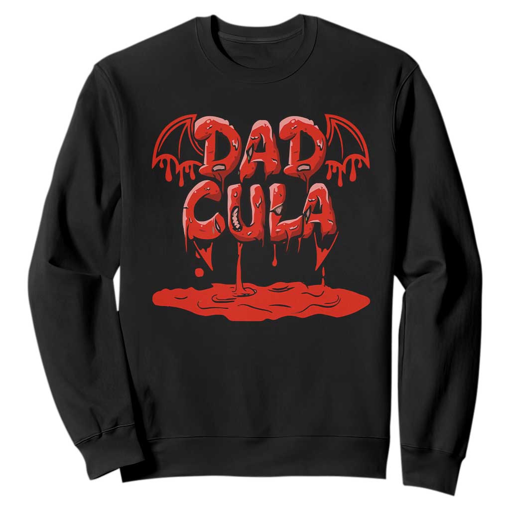 Funny Halloween Couple Sweatshirt Dadcula Dracula Couple Matching TS11 Black Print Your Wear