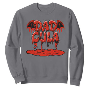 Funny Halloween Couple Sweatshirt Dadcula Dracula Couple Matching TS11 Charcoal Print Your Wear