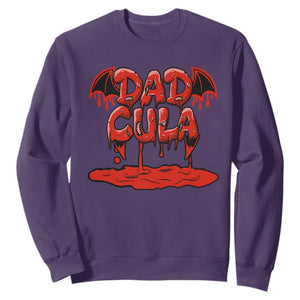 Funny Halloween Couple Sweatshirt Dadcula Dracula Couple Matching TS11 Purple Print Your Wear