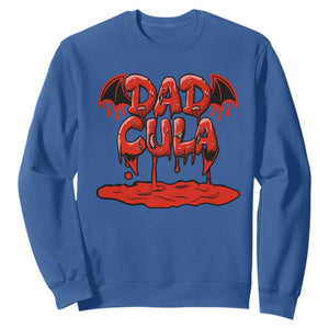 Funny Halloween Couple Sweatshirt Dadcula Dracula Couple Matching TS11 Royal Blue Print Your Wear