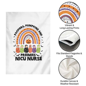 NICU Nurse Halloween Garden Flag Pacifiers Pumpkins And Preemies Baby Rainbow Bat TS11 Print Your Wear