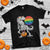 Halloween LGBT T Shirt Scary Dinosaur Skeleton T rex Rainbow Moon TS11 Black Print Your Wear