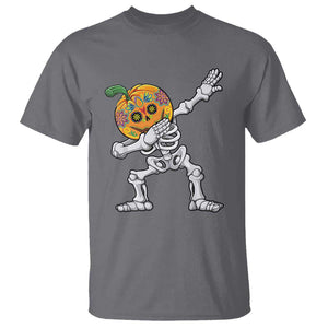 Day Of The Dead T Shirt Dabbing Pumpkin Skeleton Halloween Sugar Skull TS11 Charcoal Print Your Wear