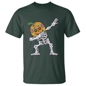 Day Of The Dead T Shirt Dabbing Pumpkin Skeleton Halloween Sugar Skull TS11 Dark Forest Green Print Your Wear