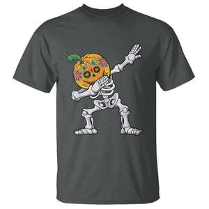 Day Of The Dead T Shirt Dabbing Pumpkin Skeleton Halloween Sugar Skull TS11 Dark Heather Print Your Wear