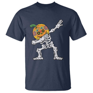 Day Of The Dead T Shirt Dabbing Pumpkin Skeleton Halloween Sugar Skull TS11 Navy Print Your Wear