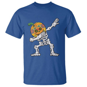 Day Of The Dead T Shirt Dabbing Pumpkin Skeleton Halloween Sugar Skull TS11 Royal Blue Print Your Wear