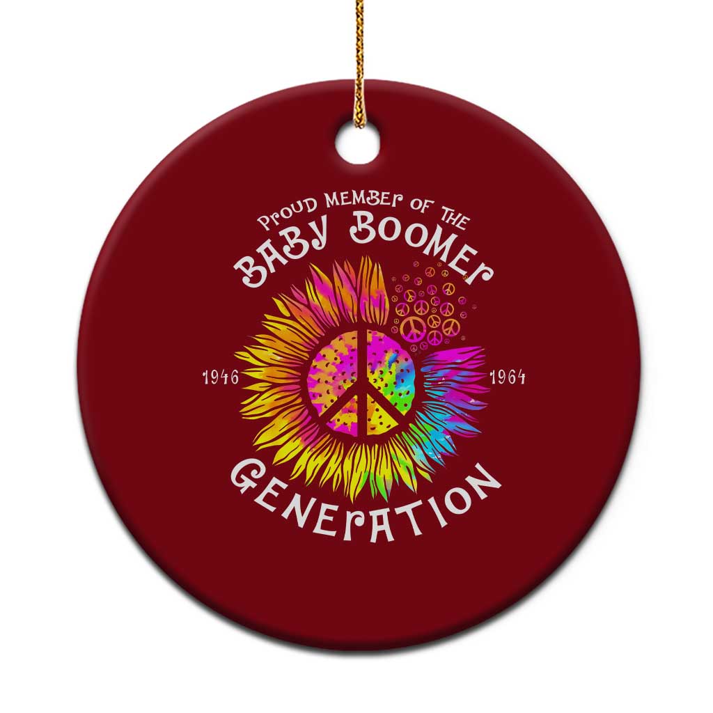 Proud Member Of The Baby Boomer Generation Ceramic Ornament Hippie Sunflower TS11 1pc Red Print Your Wear