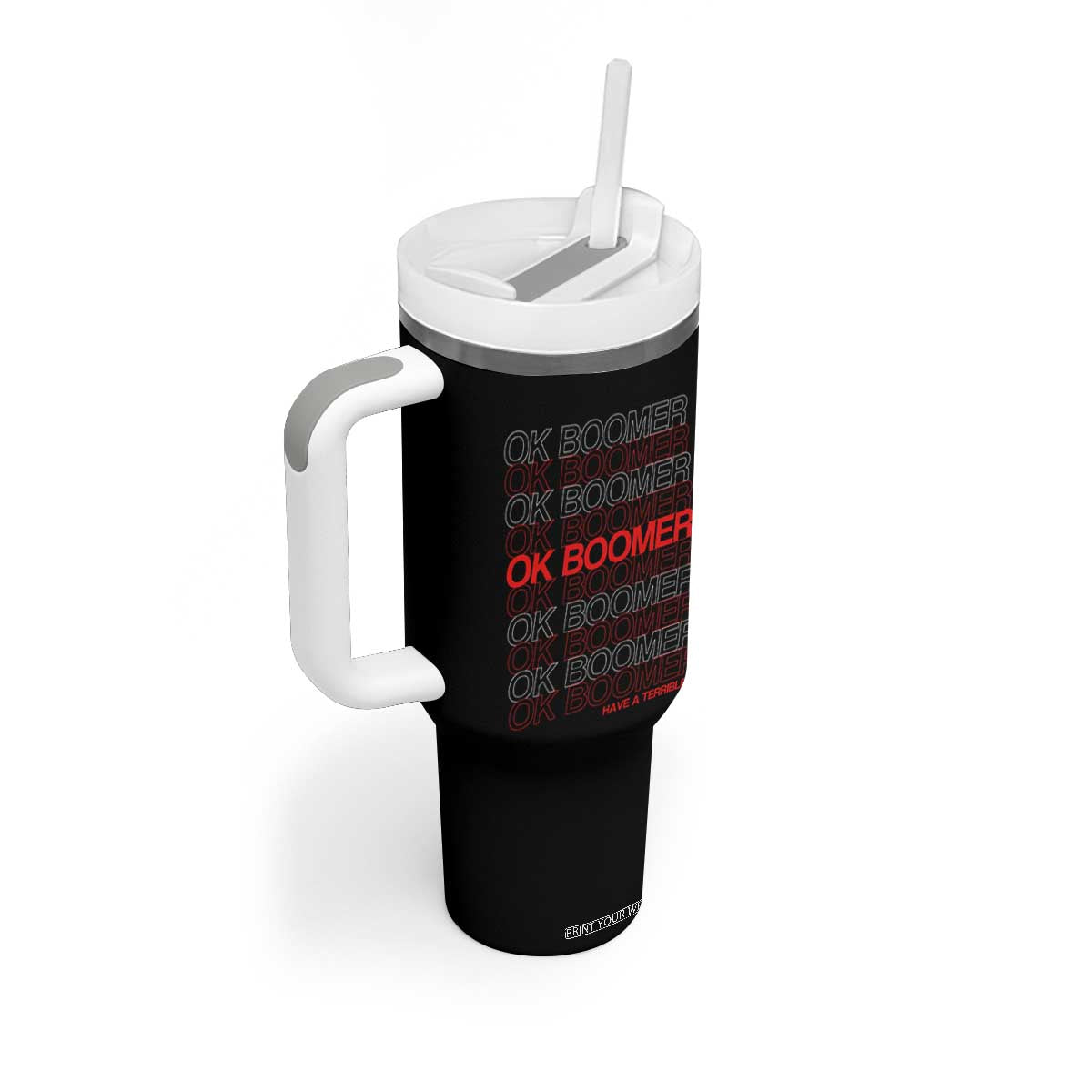 Funny OK Boomer Tumbler With Handle Gen Z Millennials Generation Meme Joke TS11 Print Your Wear