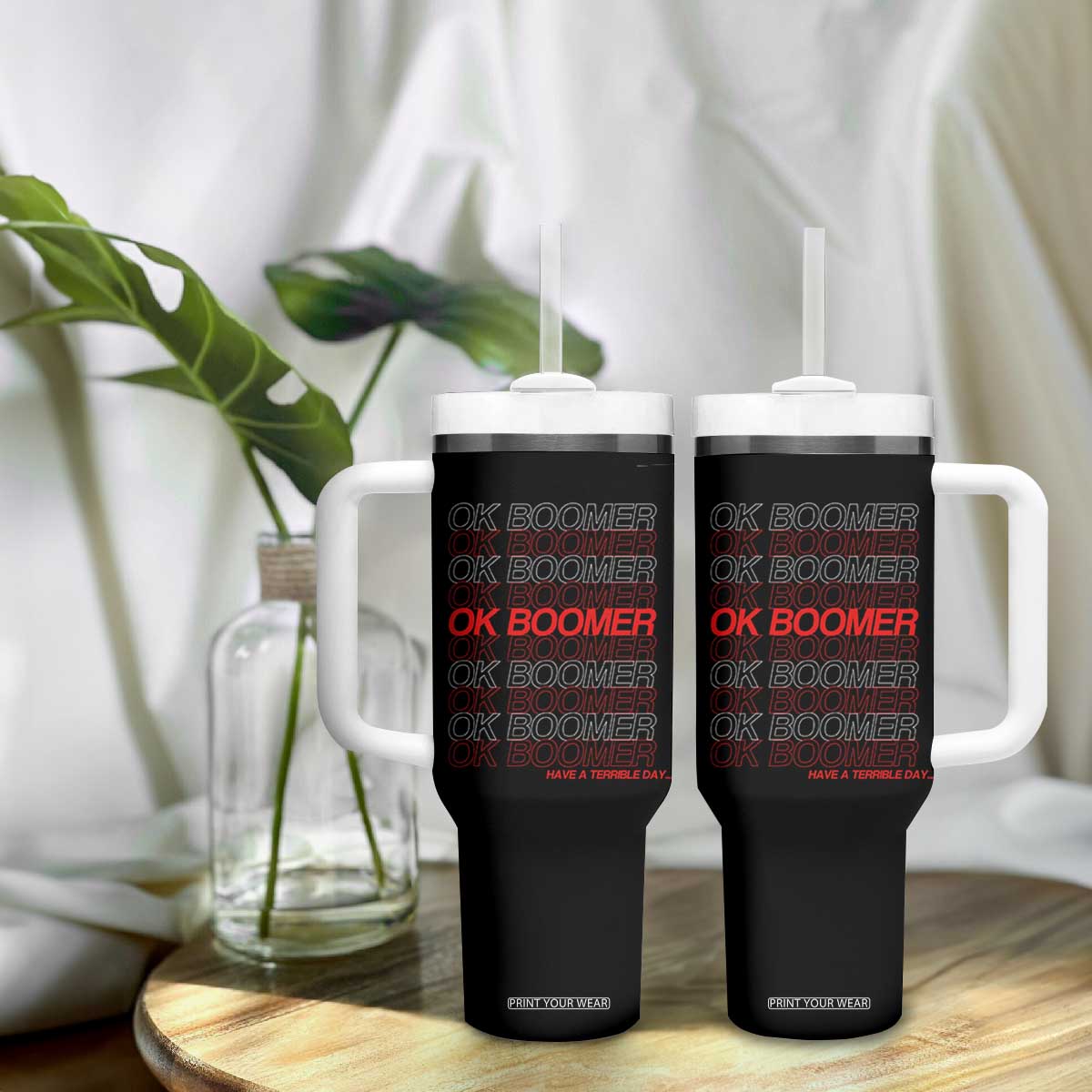 Funny OK Boomer Tumbler With Handle Gen Z Millennials Generation Meme Joke TS11 Print Your Wear