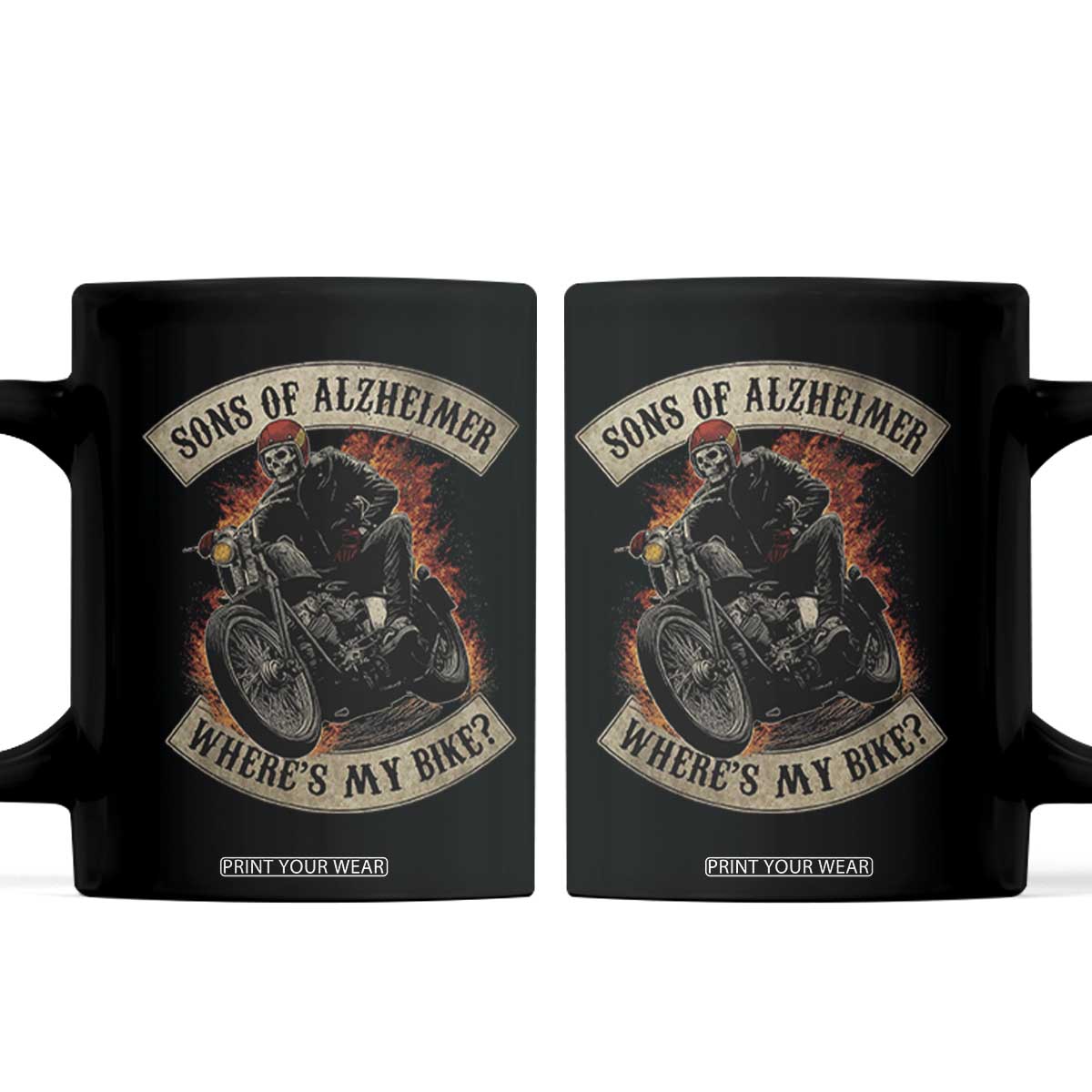 Funny Grumpy Old Biker Coffee Mug Sons Of Alzheimer Where Is My Bike TS11 Black Print Your Wear