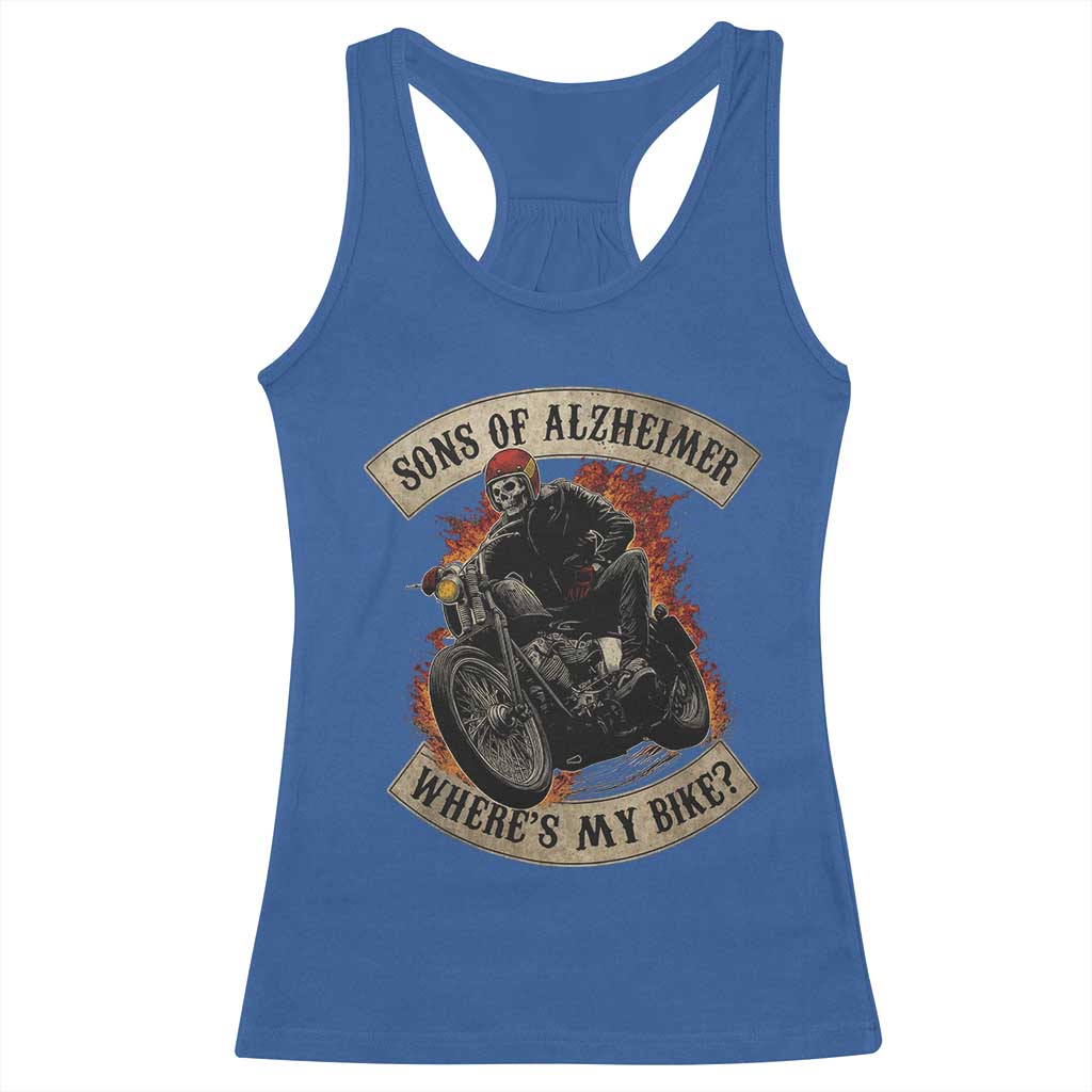 Funny Grumpy Old Biker Racerback Tank Top Sons Of Alzheimer Where Is My Bike TS11 Royal Blue Print Your Wear