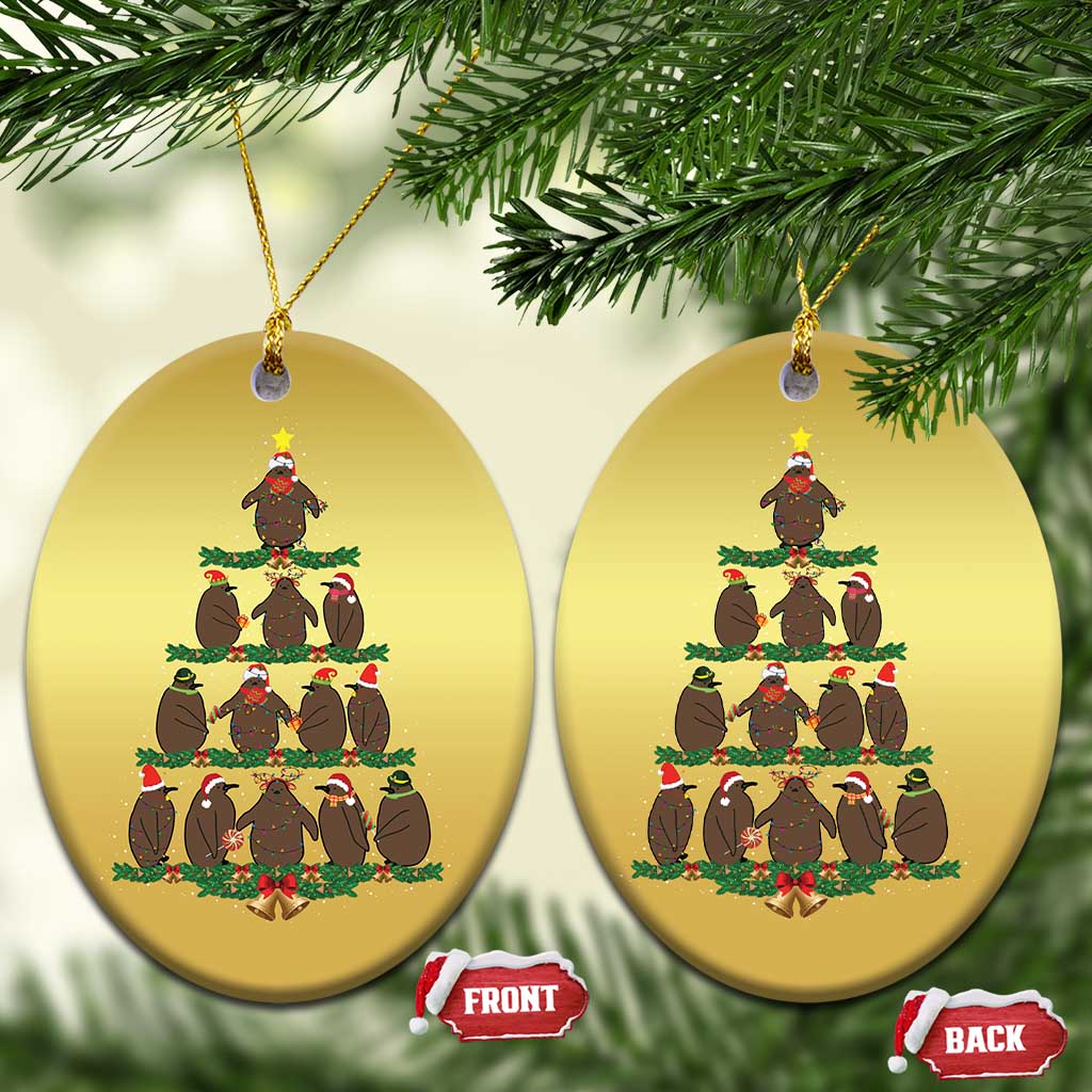 Funny Pesto Xmas Penguin Xmas Tree Christmas Ornament TS11 Oval Gold Print Your Wear