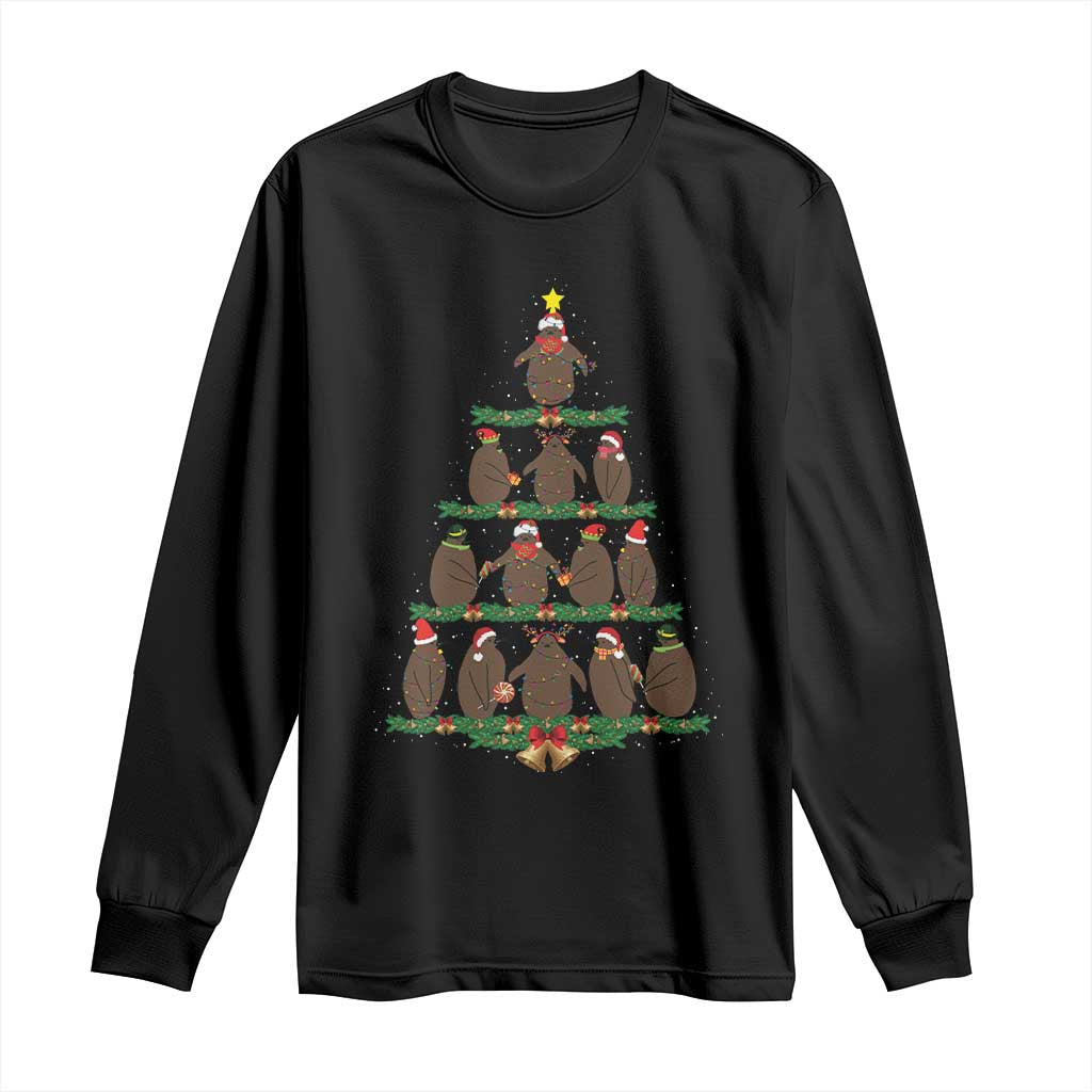 Funny Pesto Christmas Penguin Christmas Tree Long Sleeve Shirt TS11 Black Print Your Wear