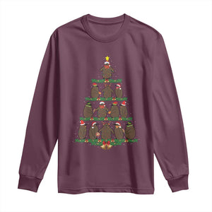 Funny Pesto Christmas Penguin Christmas Tree Long Sleeve Shirt TS11 Maroon Print Your Wear