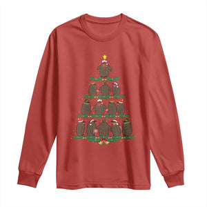 Funny Pesto Christmas Penguin Christmas Tree Long Sleeve Shirt TS11 Red Print Your Wear