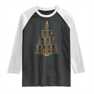 Funny Pesto Christmas Penguin Christmas Tree Raglan Shirt TS11 Black White Print Your Wear