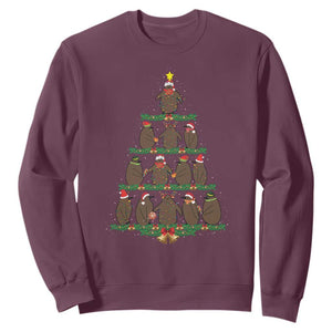 Funny Pesto Christmas Penguin Christmas Tree Sweatshirt TS11 Maroon Print Your Wear