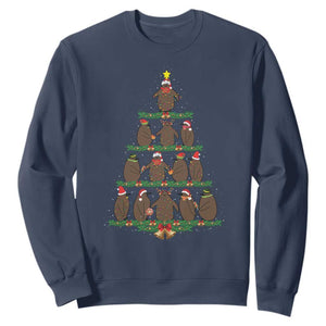 Funny Pesto Christmas Penguin Christmas Tree Sweatshirt TS11 Navy Print Your Wear