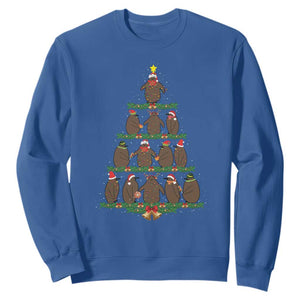 Funny Pesto Christmas Penguin Christmas Tree Sweatshirt TS11 Royal Blue Print Your Wear