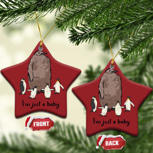 Funny Pesto The Penguin Christmas Ornament I'm Just A Baby Meme TS11 Star Red Print Your Wear