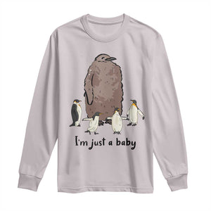 Funny Pesto The Penguin Long Sleeve Shirt I'm Just A Baby Meme TS11 Ice Gray Print Your Wear