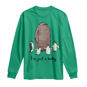 Funny Pesto The Penguin Long Sleeve Shirt I'm Just A Baby Meme TS11 Irish Green Print Your Wear