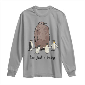 Funny Pesto The Penguin Long Sleeve Shirt I'm Just A Baby Meme TS11 Sport Gray Print Your Wear