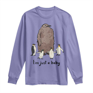 Funny Pesto The Penguin Long Sleeve Shirt I'm Just A Baby Meme TS11 Violet Print Your Wear