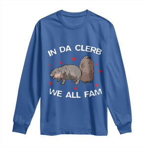 Funny Moo Deng Pesto Penguin Long Sleeve Shirt In Da Clerb We All Fam Hearts TS11 Royal Blue Print Your Wear