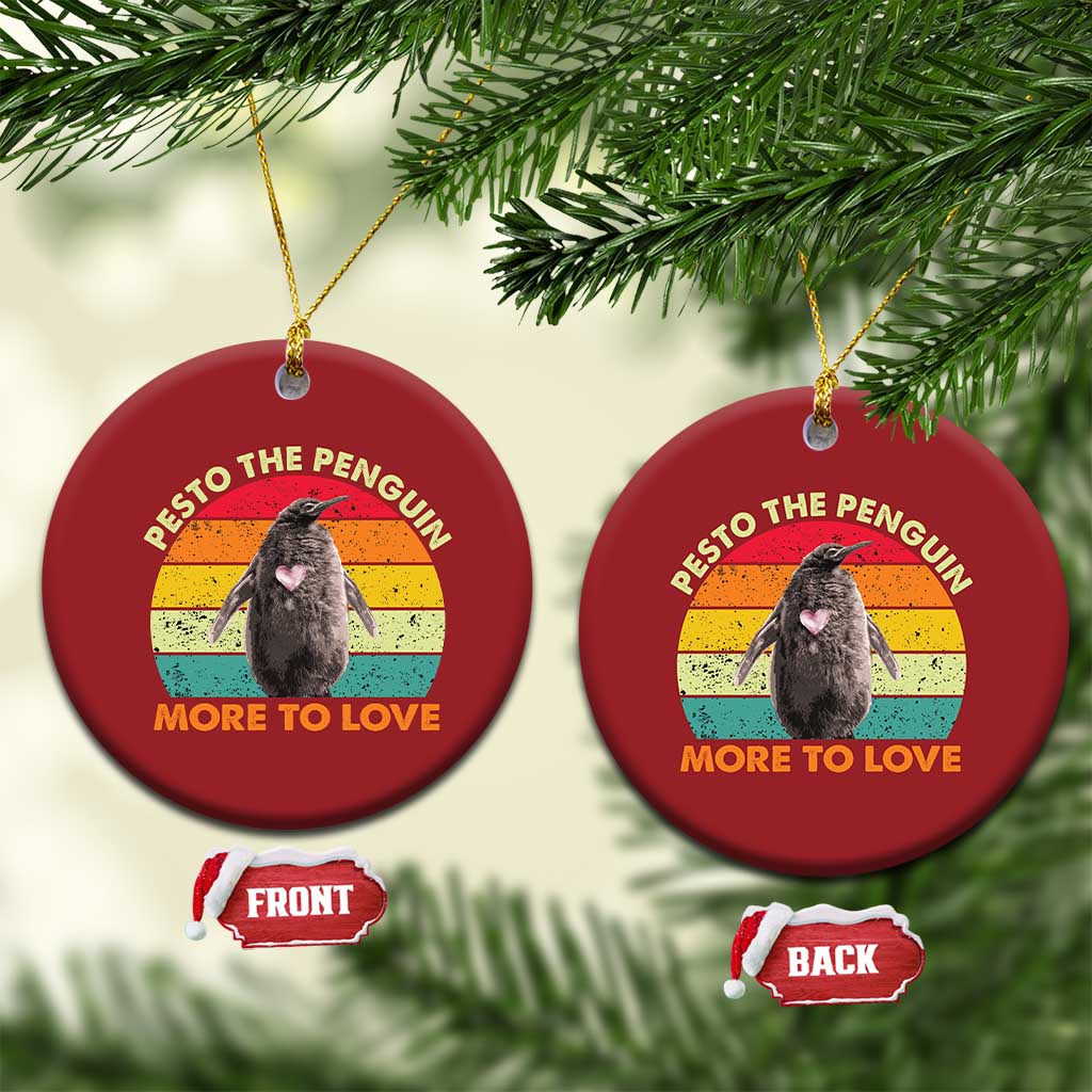 Pesto The Penguin Christmas Ornament More To Love Vintage Sunset Retro TS11 Circle Red Print Your Wear