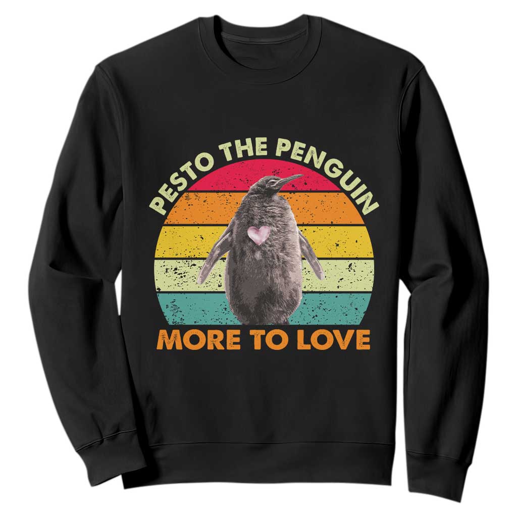 Pesto The Penguin Sweatshirt More To Love Vintage Sunset Retro TS11 Black Print Your Wear