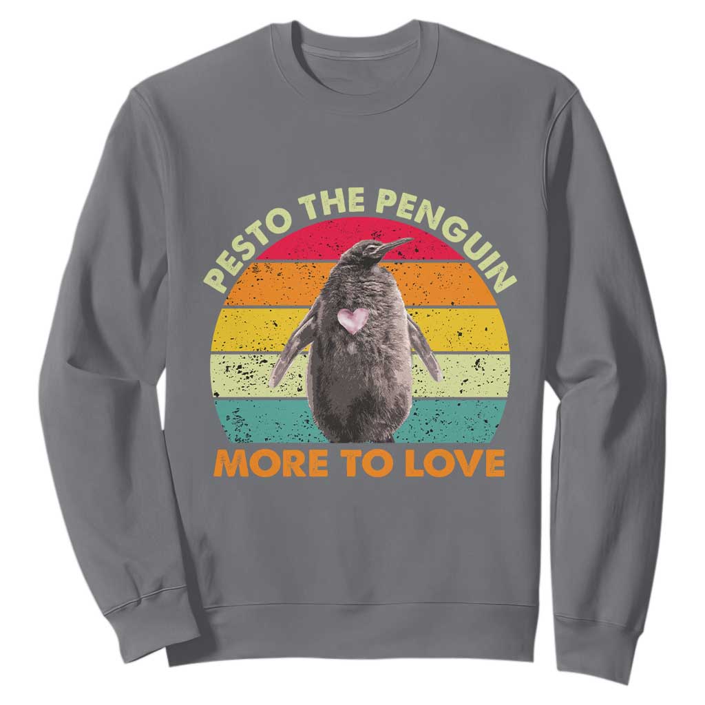 Pesto The Penguin Sweatshirt More To Love Vintage Sunset Retro TS11 Charcoal Print Your Wear