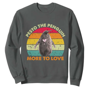 Pesto The Penguin Sweatshirt More To Love Vintage Sunset Retro TS11 Dark Heather Print Your Wear