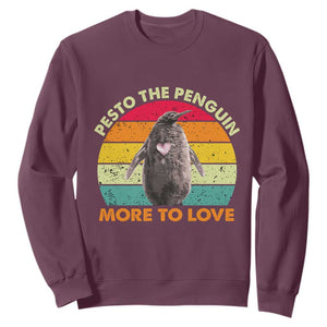 Pesto The Penguin Sweatshirt More To Love Vintage Sunset Retro TS11 Maroon Print Your Wear